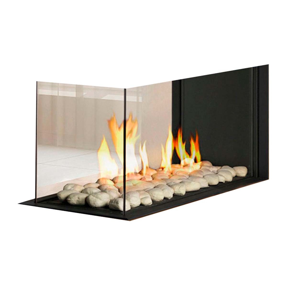 Chimenea Gas LPG Pano 650 Modelo Separador de Ambientes Negro-1