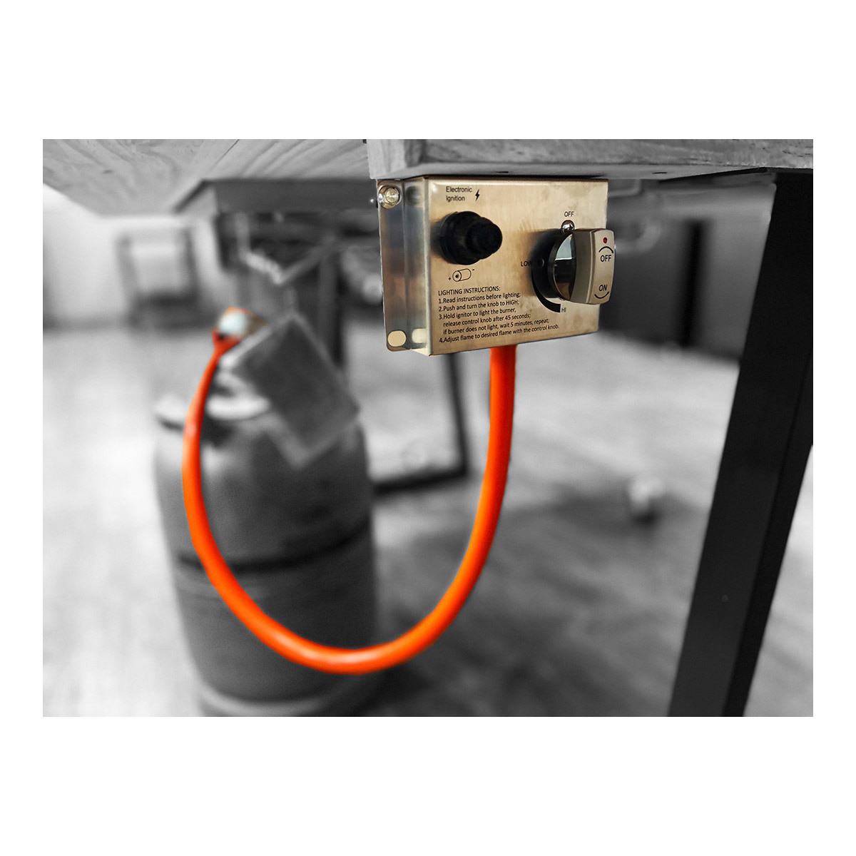 Quemador Gas Rectangular Nora 630 x 180 LPG Plata-4