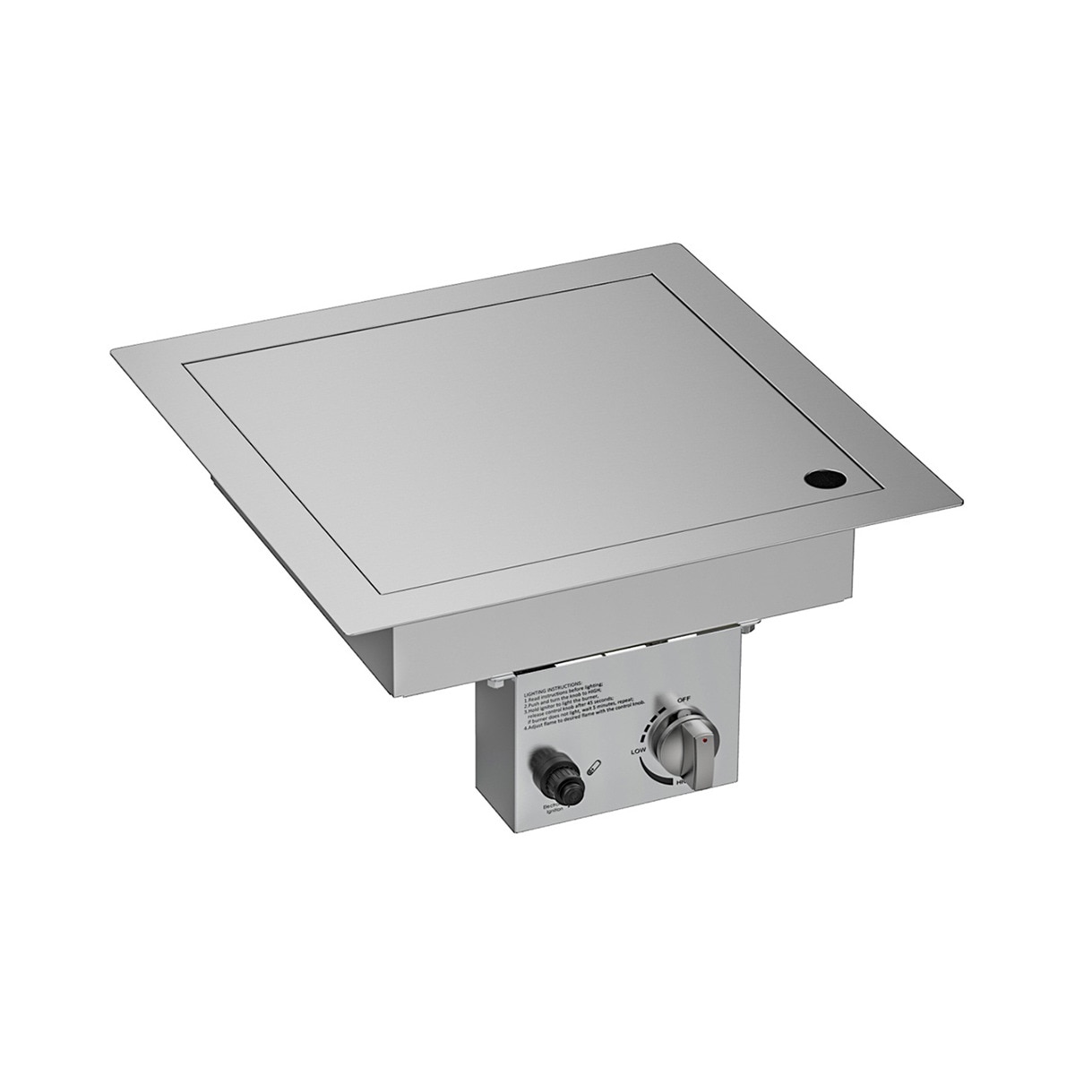 Quemador Exterior Gas Cuadrado Nora 405 x 405 LPG Plata-2