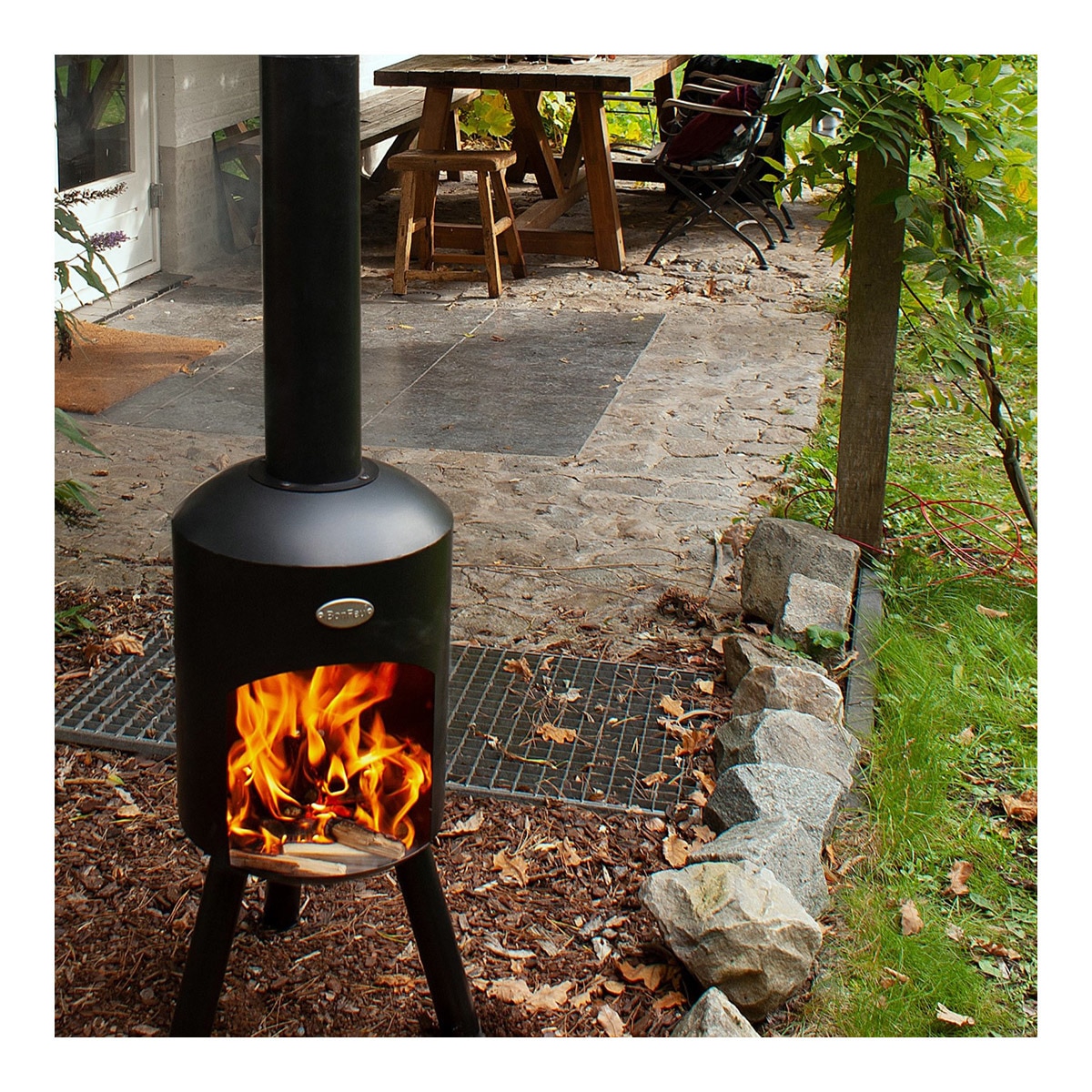 Chimenea de Leña Exterior Bonbini Negro-6
