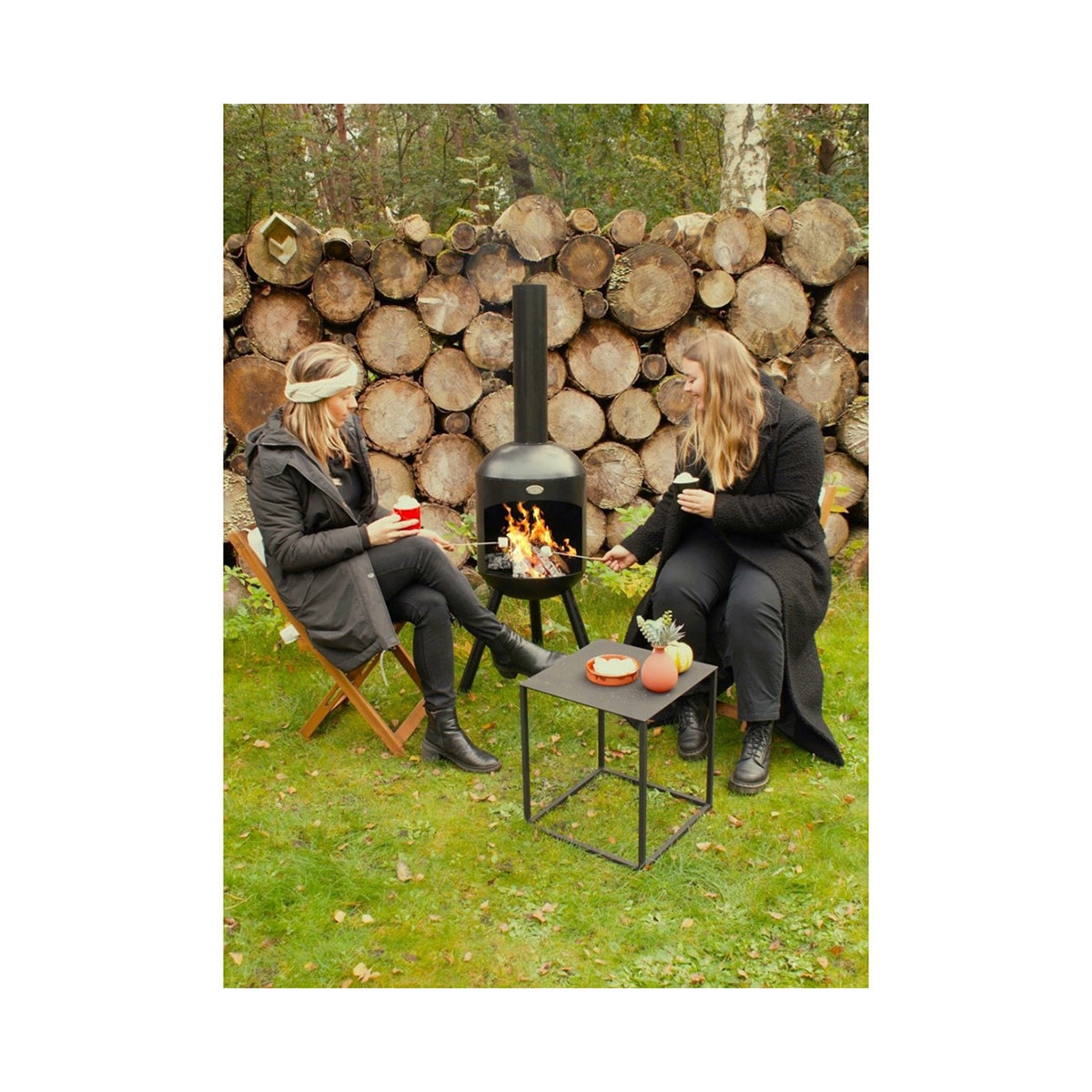 Chimenea de Leña Exterior Bonselo Negro-7