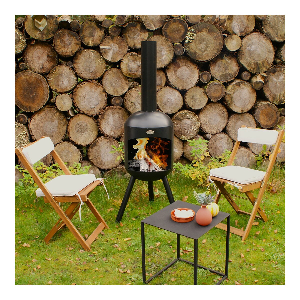 Chimenea de Leña Exterior Bonselo Negro-8