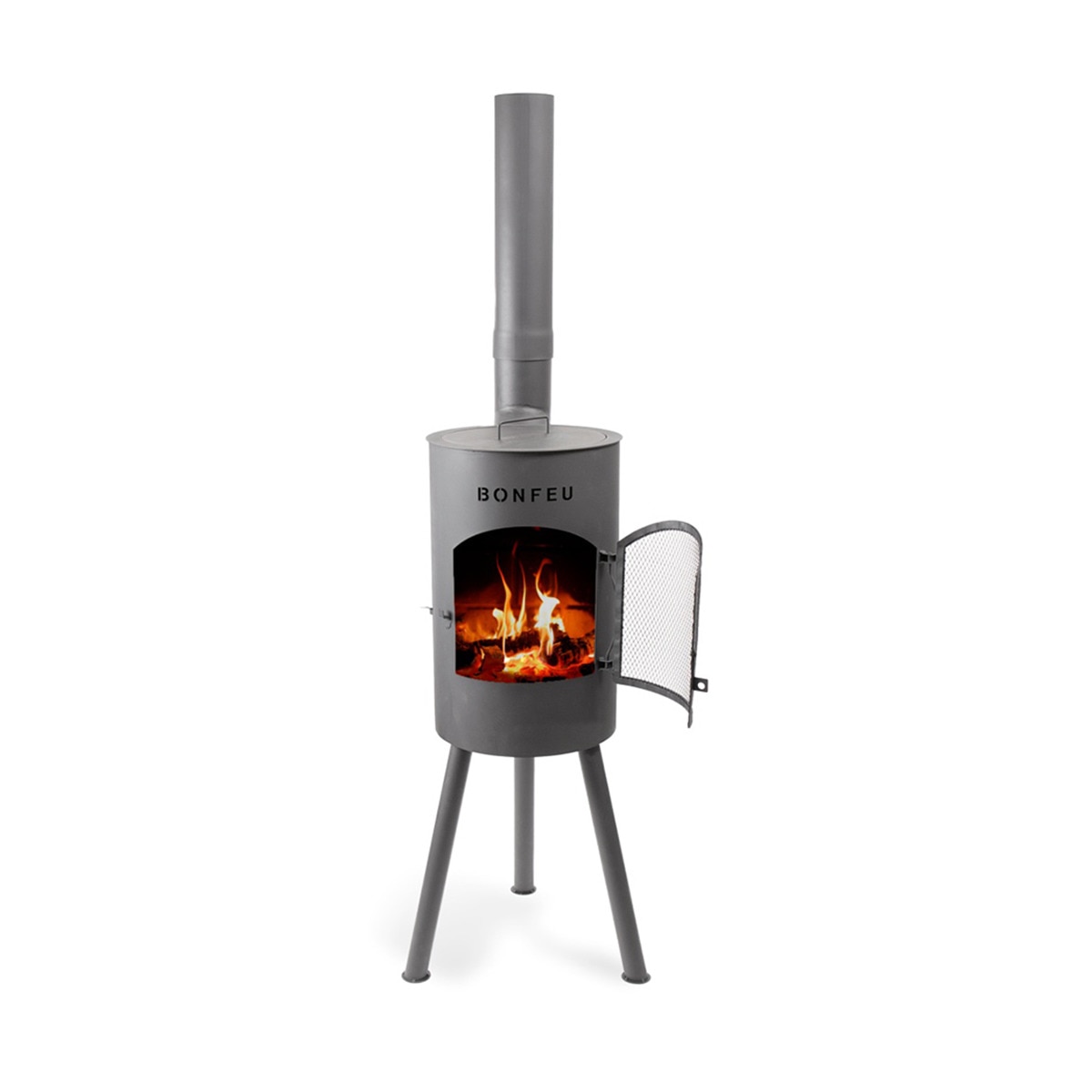 Chimenea de Leña Exterior Bongiano S Black Negro-2