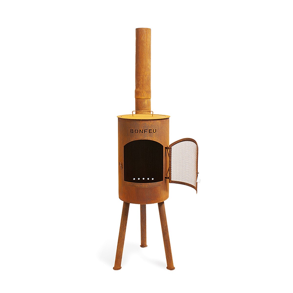 Chimenea de Leña Exterior Bongiano S Corten Óxido-4