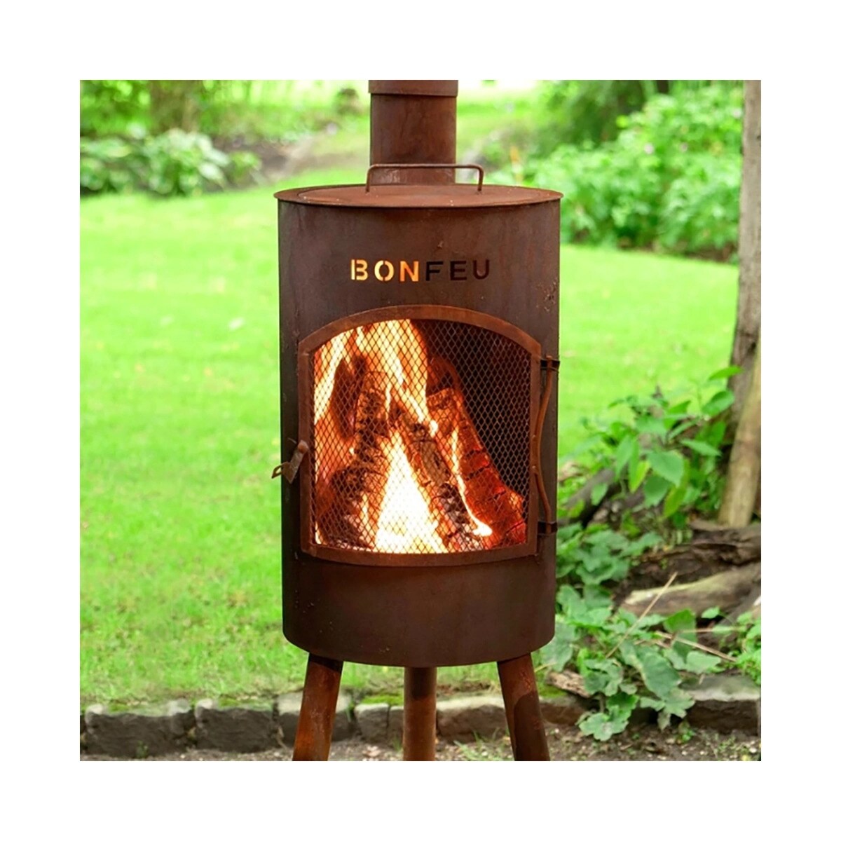 Chimenea de Leña Exterior Bongiano S Corten Óxido-10
