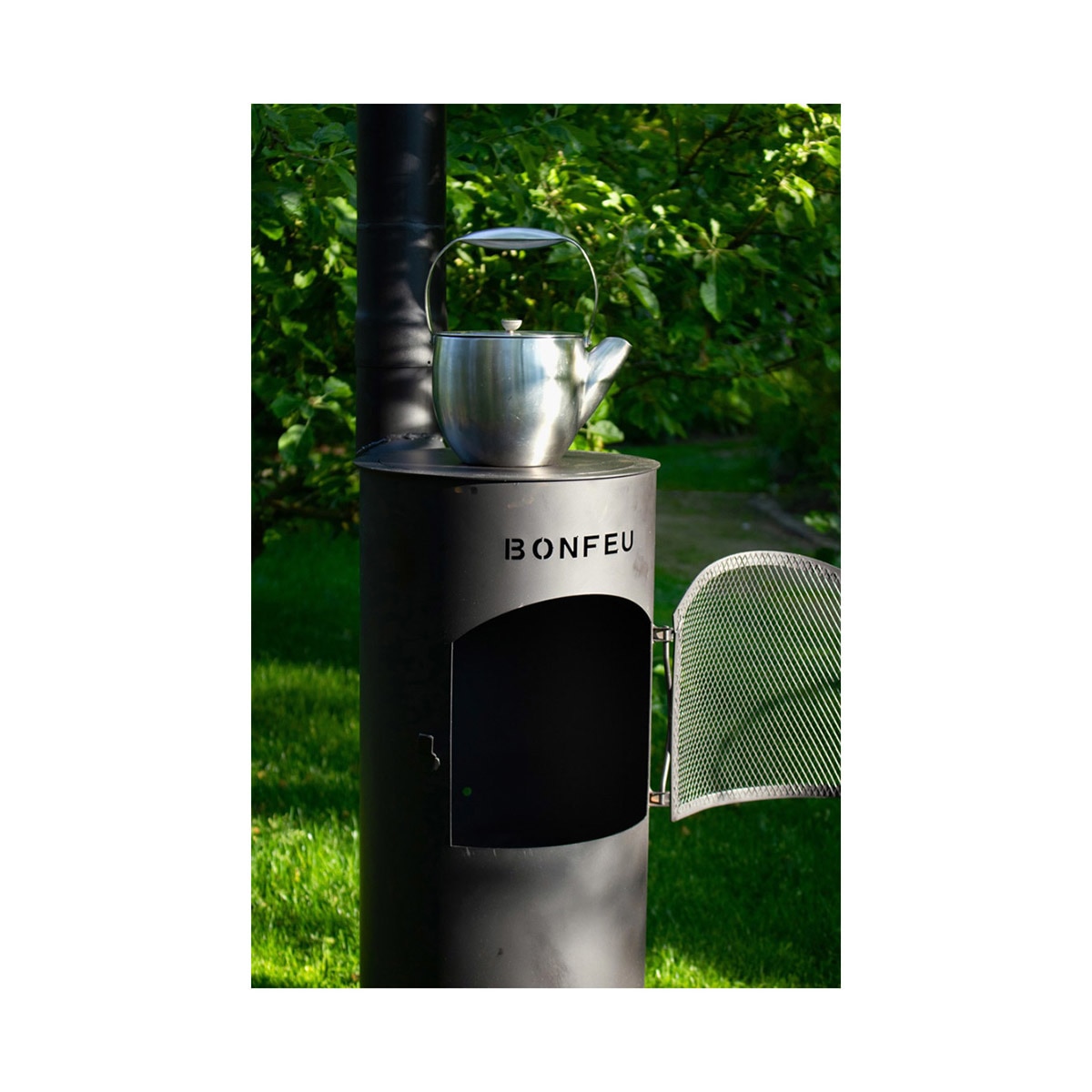 Chimenea de Leña Exterior Bongiano L Black Negro-6