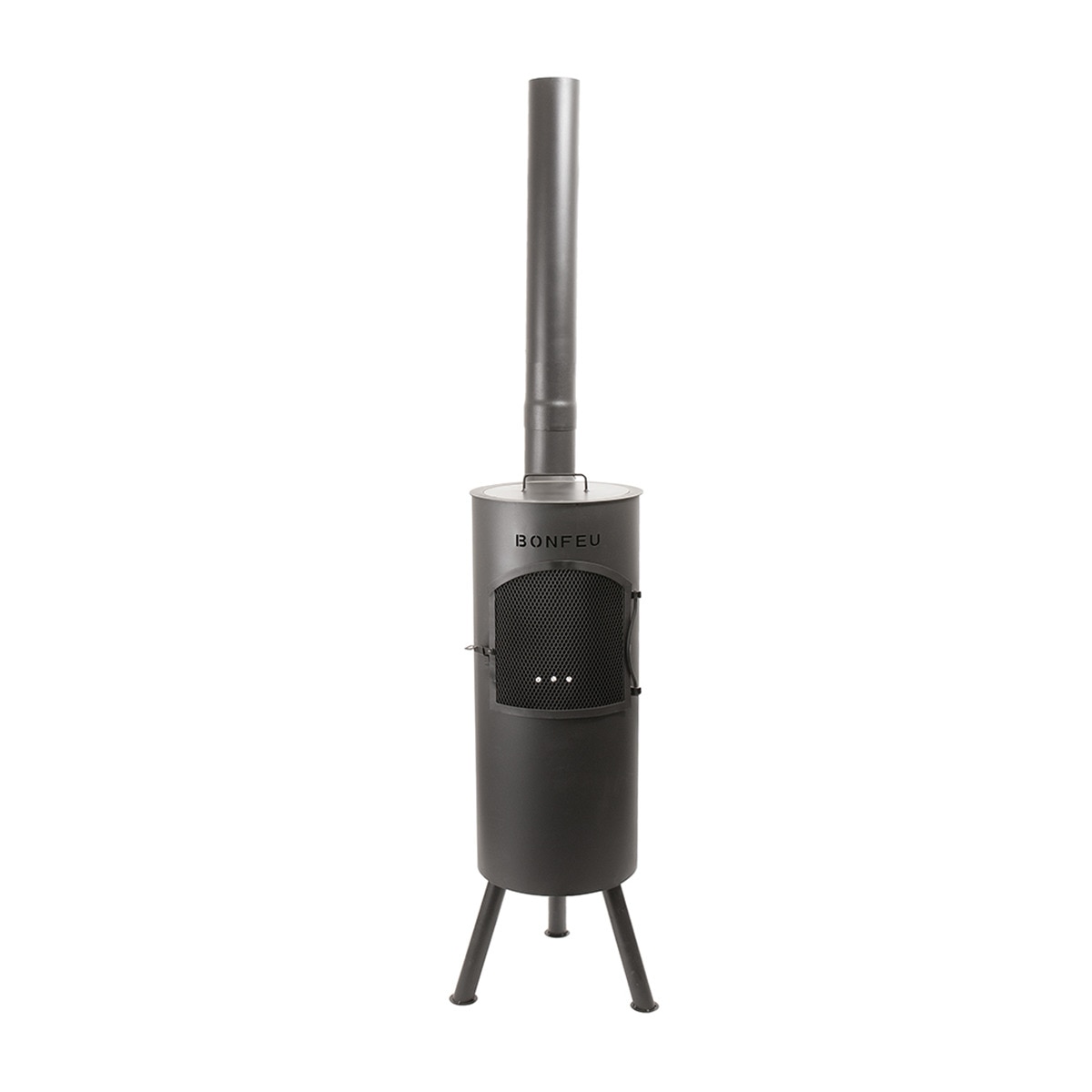Chimenea de Leña Exterior Bongiano L Black Negro-4