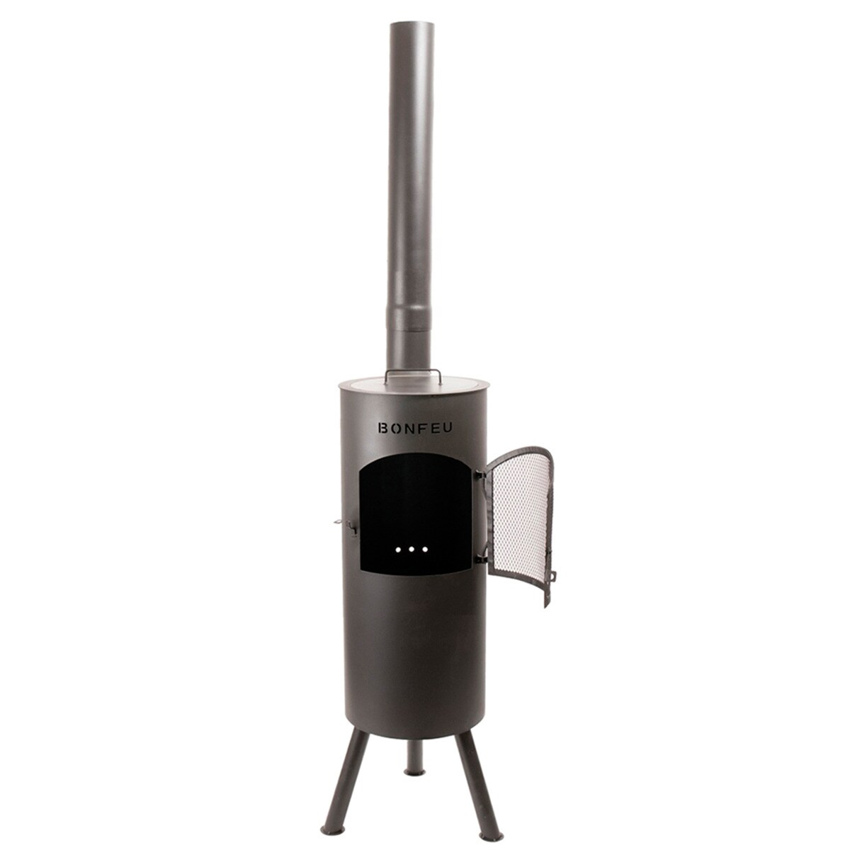 Chimenea de Leña Exterior Bongiano L Black Negro-3