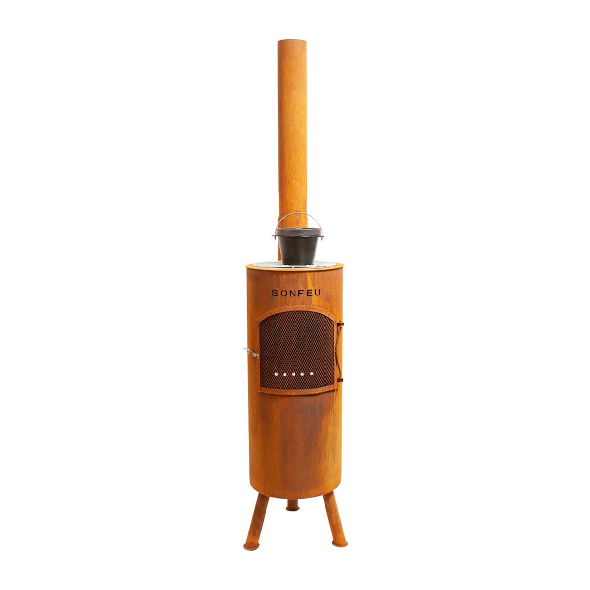 Chimenea de Leña Exterior Bongiano L Corten Óxido-7