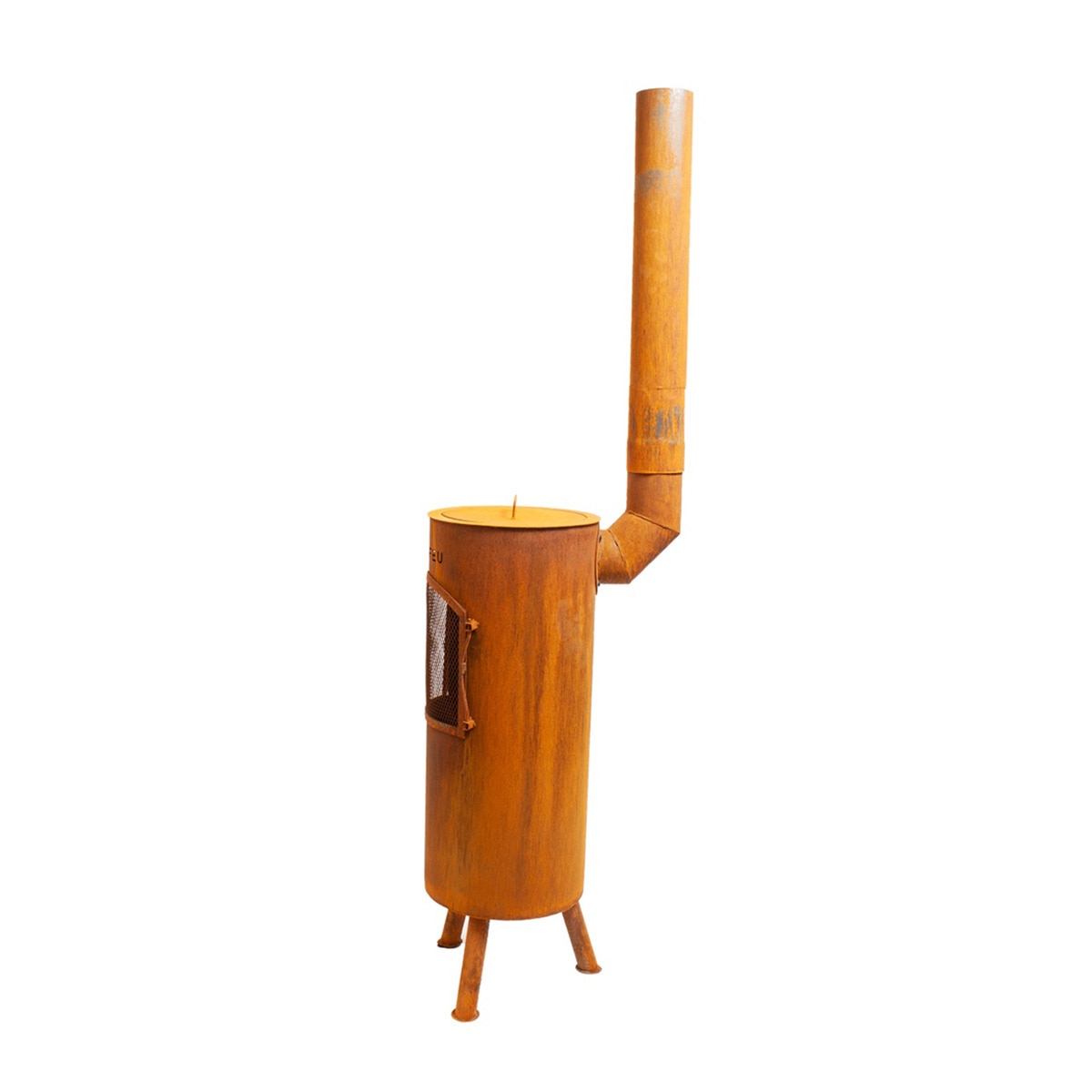 Chimenea de Leña Exterior Bongiano L Corten Óxido-5