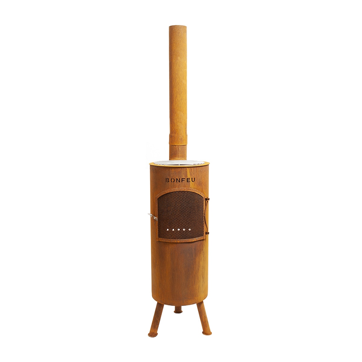 Chimenea de Leña Exterior Bongiano L Corten Óxido-4