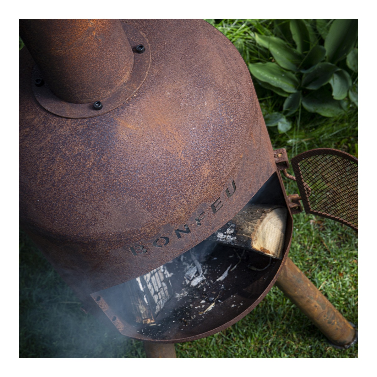 Chimenea de Leña Exterior Bonsolo Corten Óxido-11