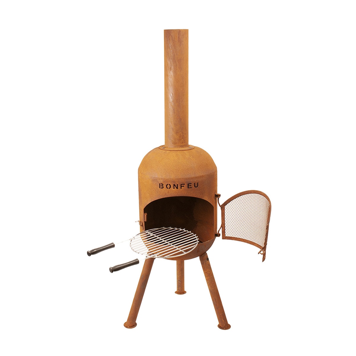 Chimenea de Leña Exterior Bonsolo Corten Óxido-3