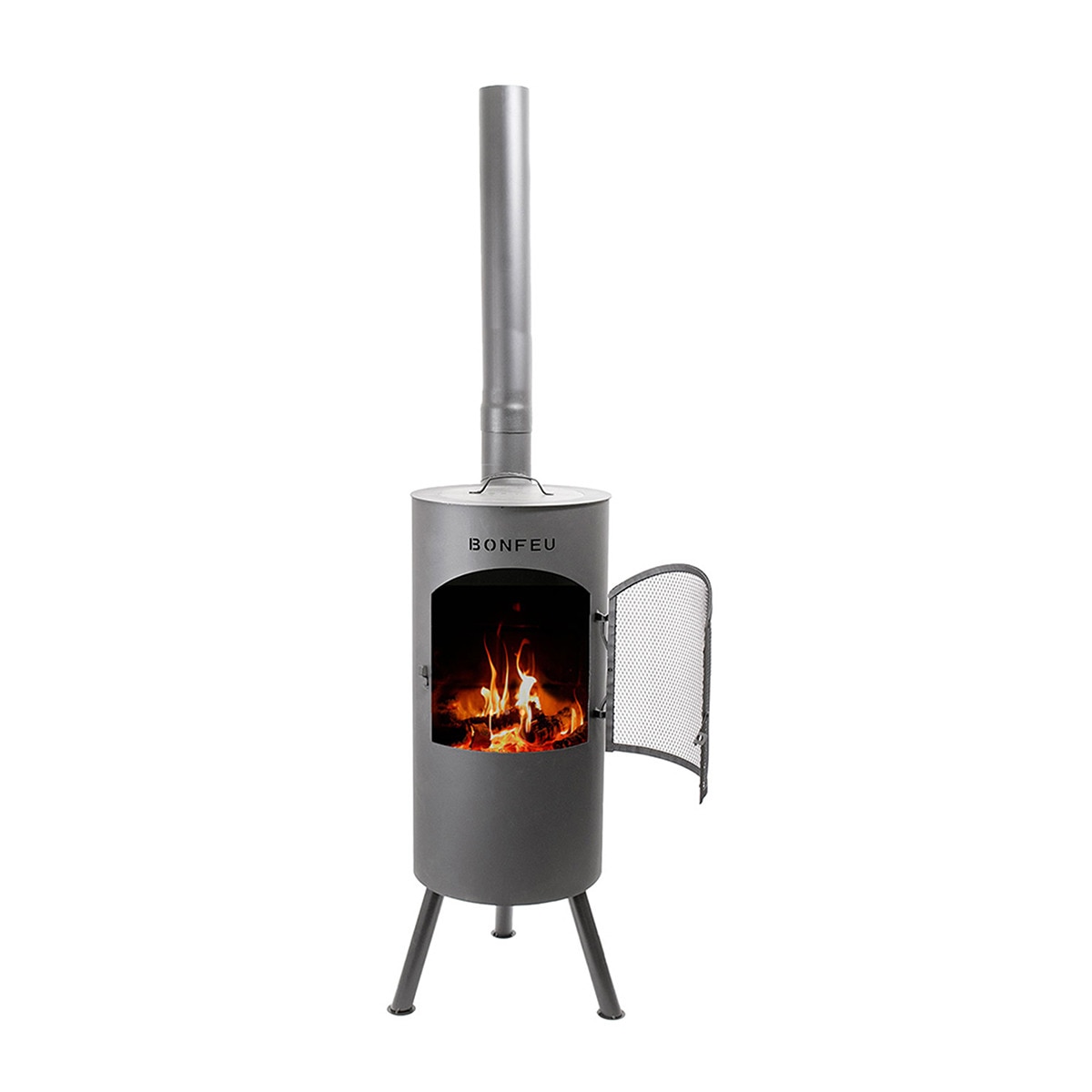 Chimenea de Leña Exterior Bontino Black Negro-2