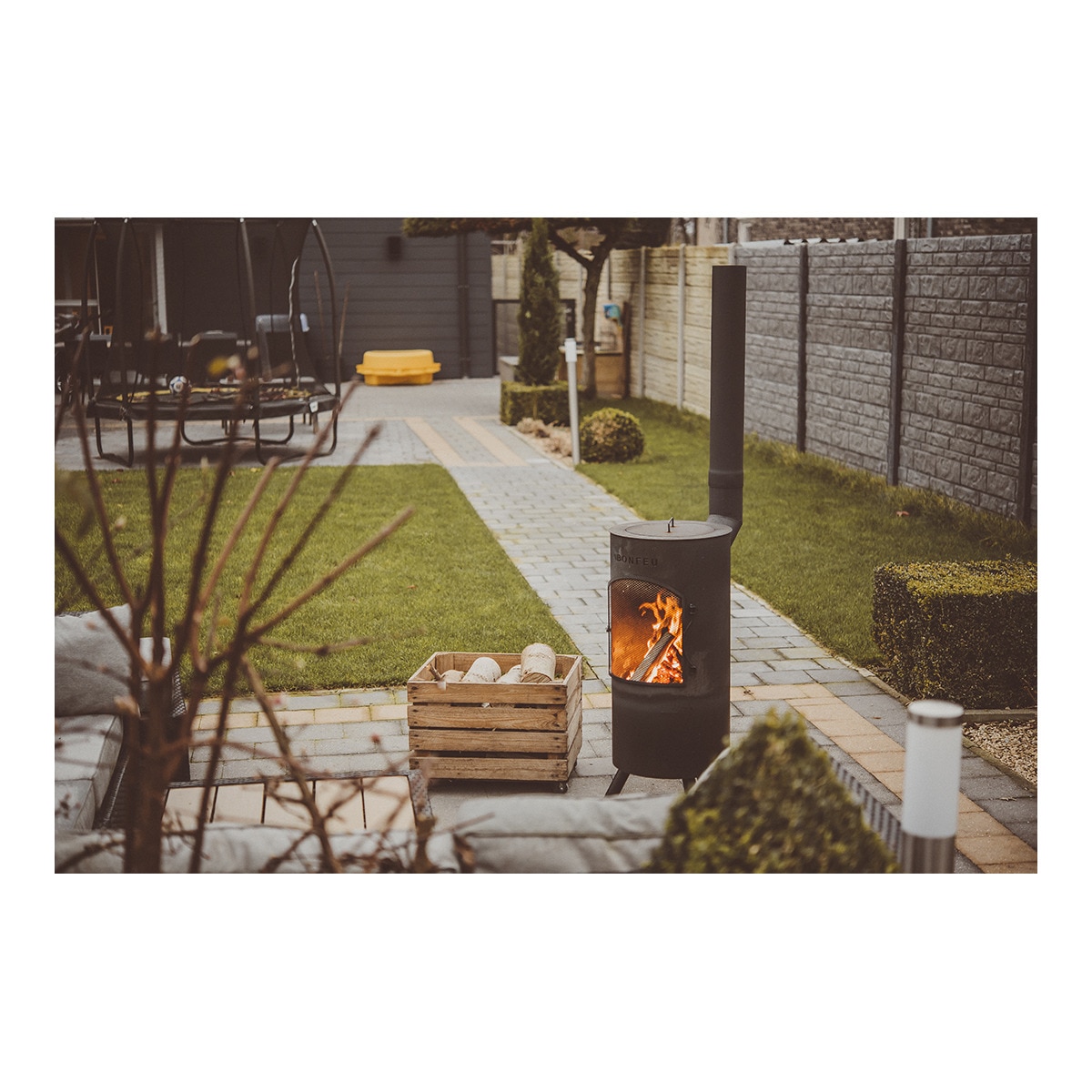 Chimenea de Leña Exterior Bontino Black Negro-11