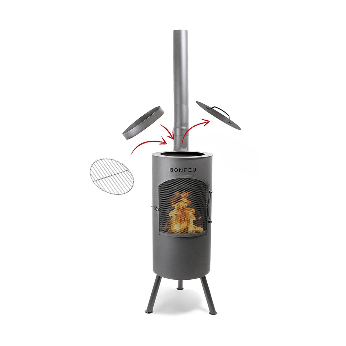 Chimenea de Leña Exterior Bontino Black Negro-8