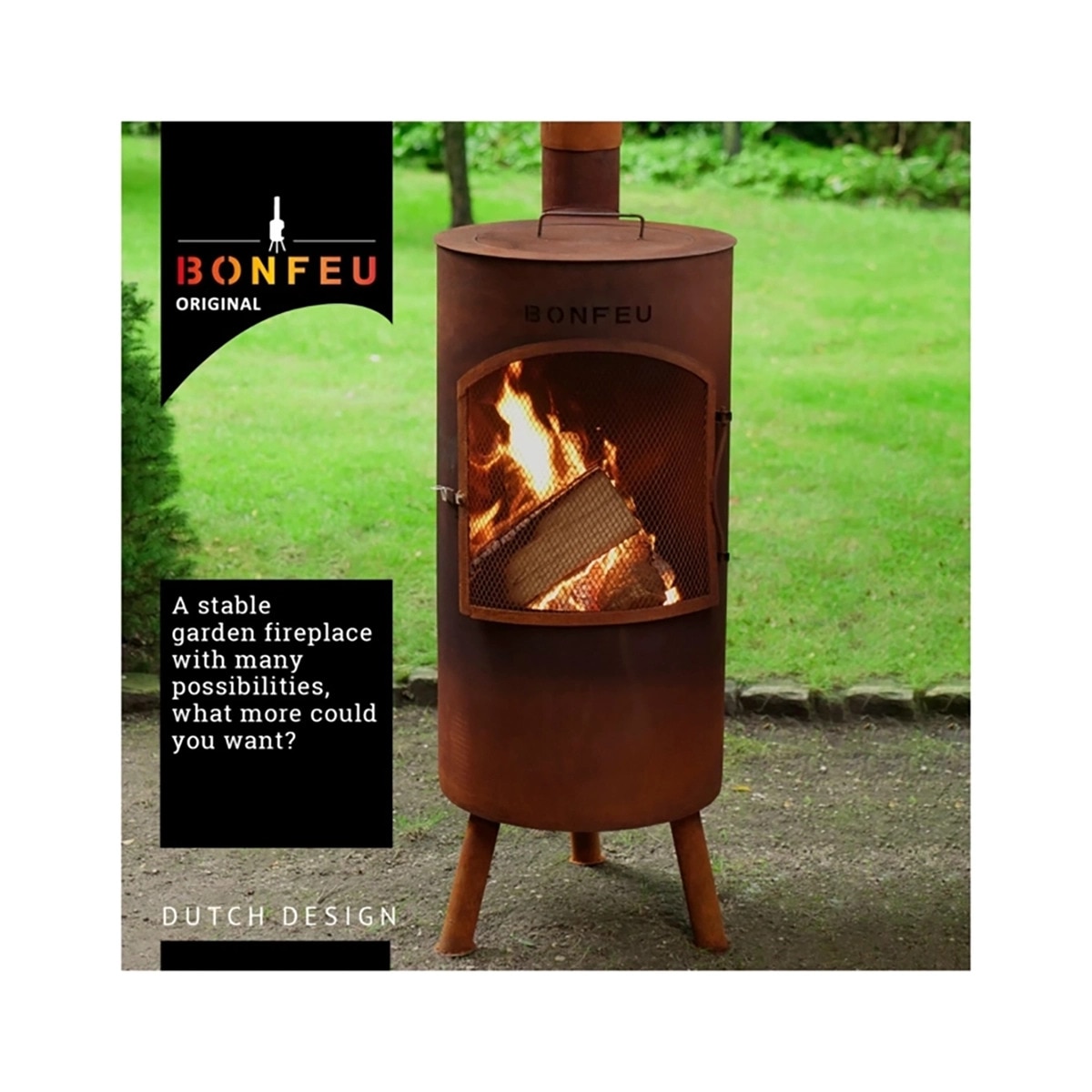 Chimenea de Leña Exterior Bontino Corten Óxido-8
