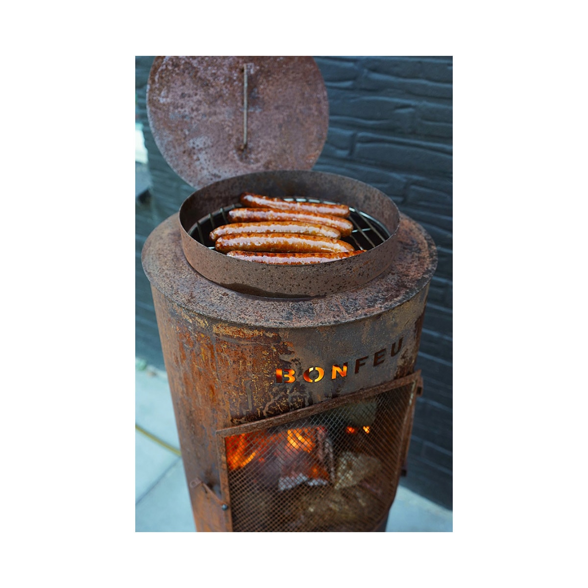 Chimenea de Leña Exterior Bontino Corten Óxido-11