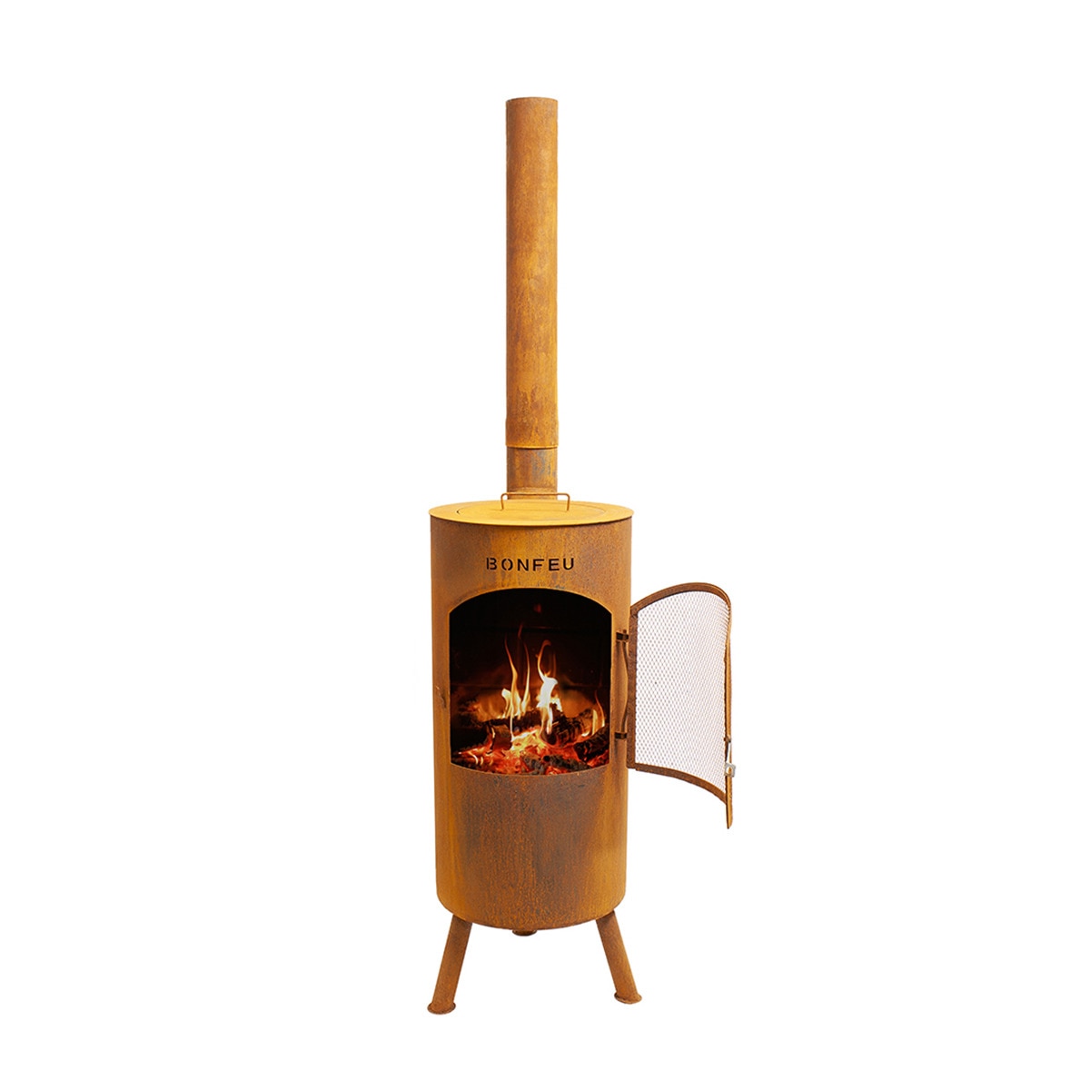 Chimenea de Leña Exterior Bontino Corten Óxido-2