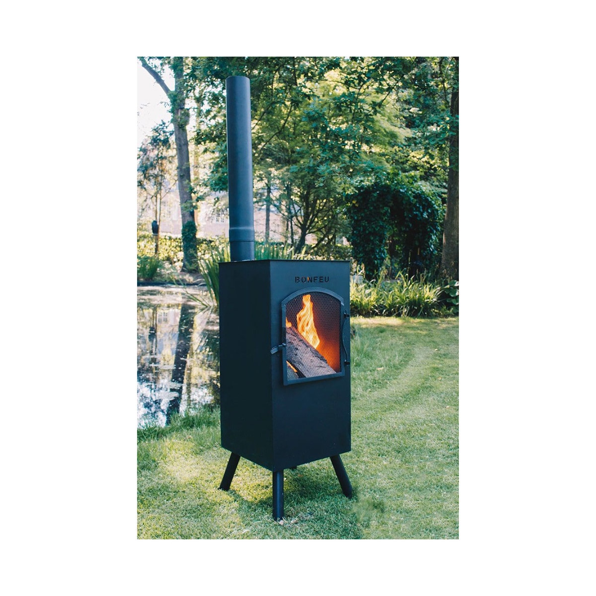 Chimenea de Leña Exterior Boncarré Black Negro-7