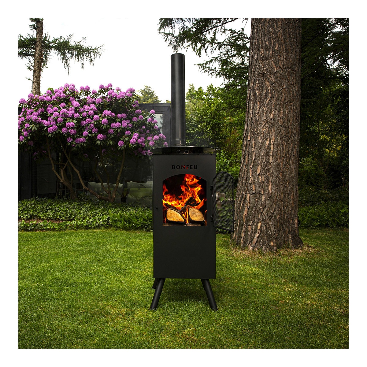Chimenea de Leña Exterior Boncarré Black Negro-8