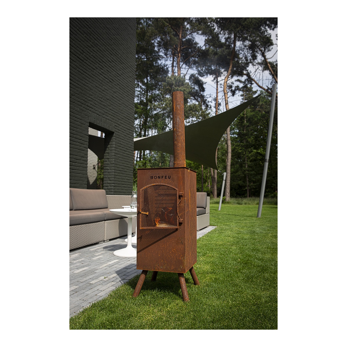 Chimenea de Leña Exterior Boncarré Corten Óxido-9