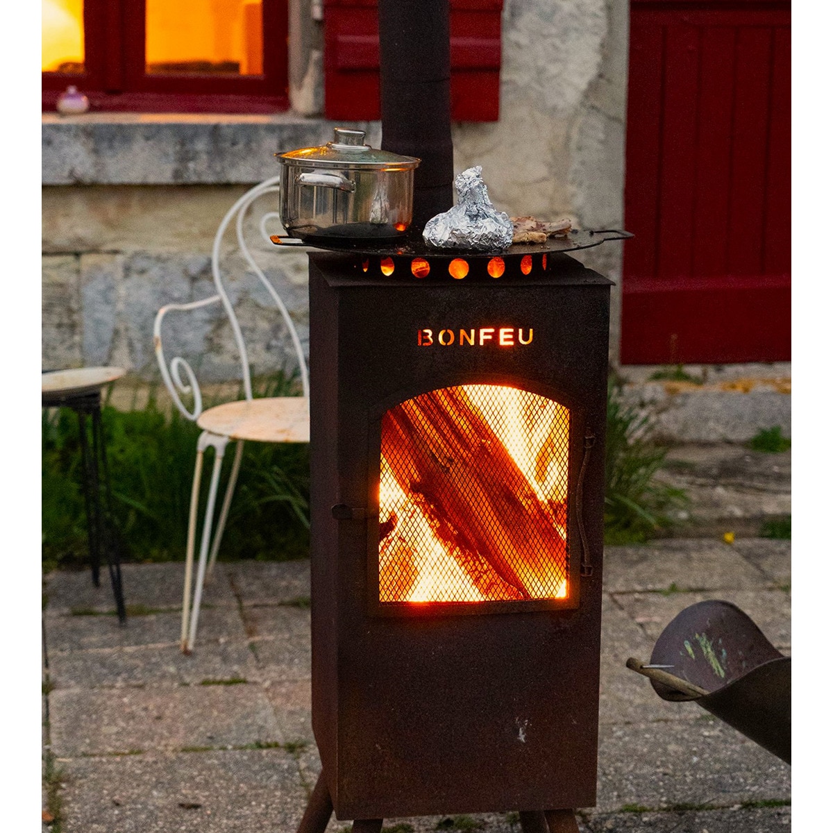Chimenea de Leña Exterior Boncarré Corten Óxido-11