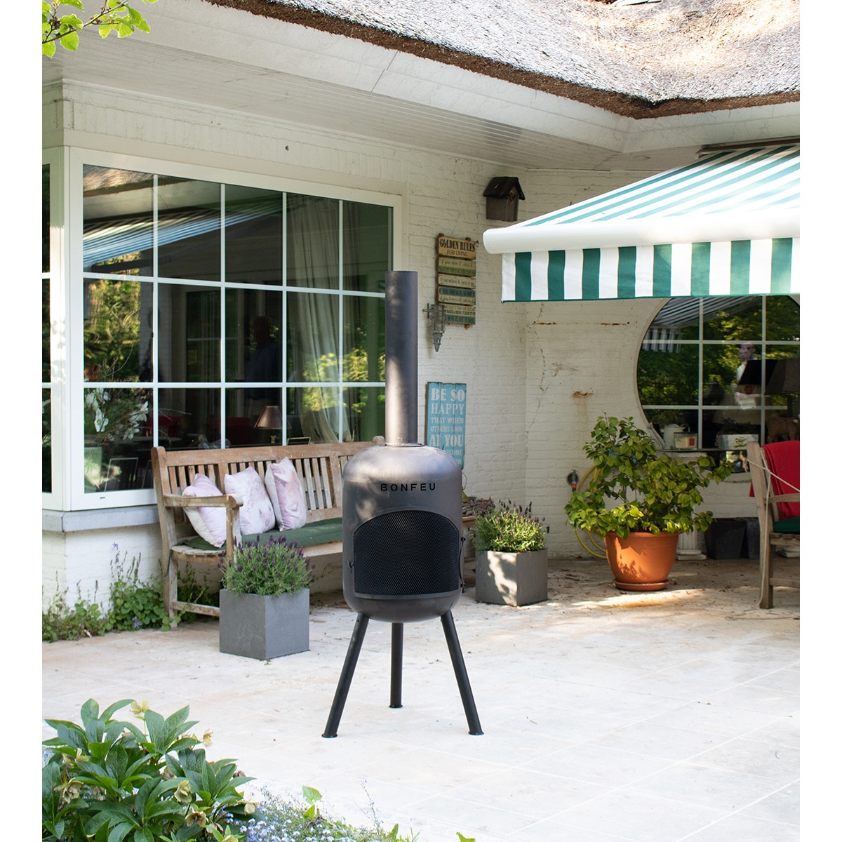 Chimenea de Leña Exterior Bonbono Acero Negro-14