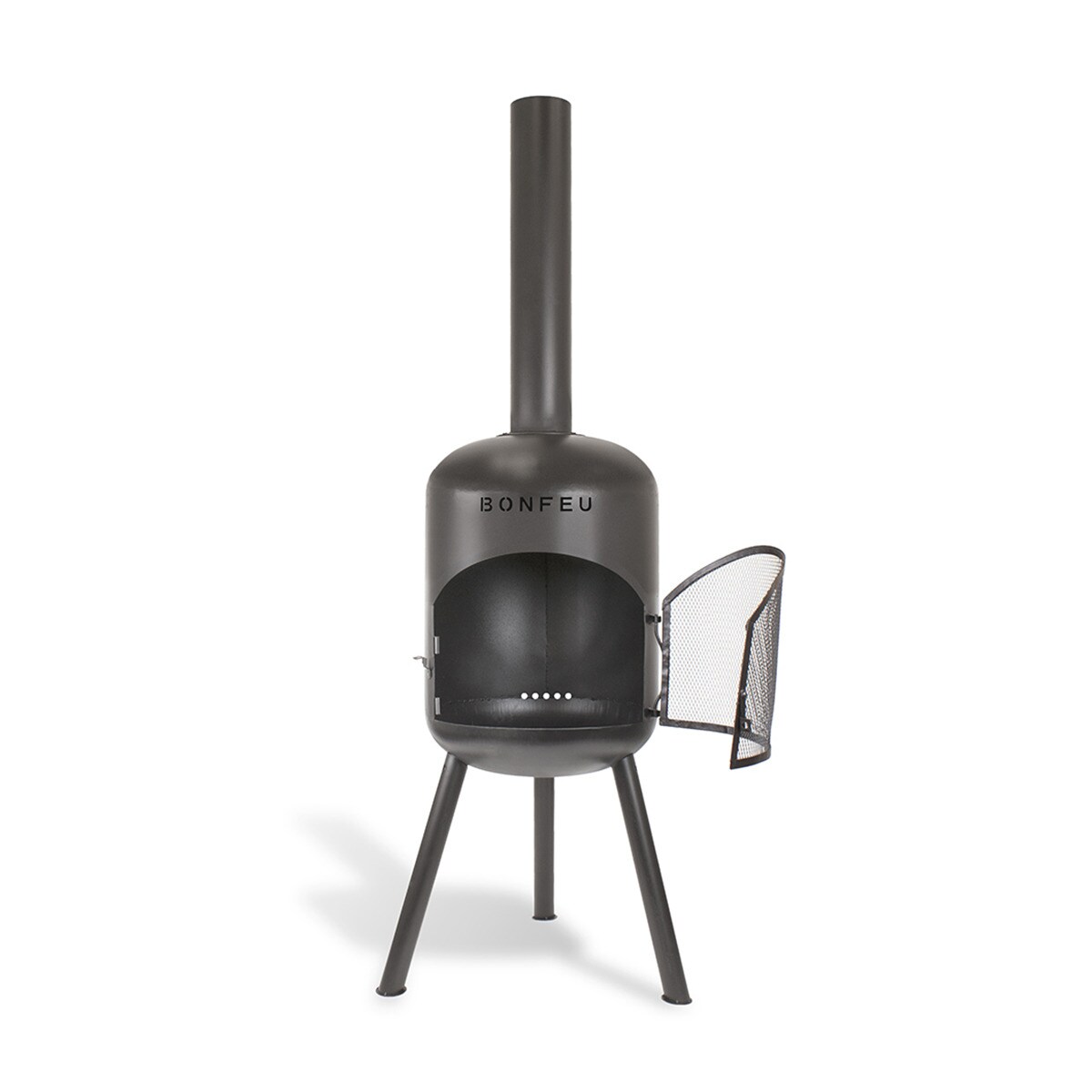 Chimenea de Leña Exterior Bonbono Acero Negro-4