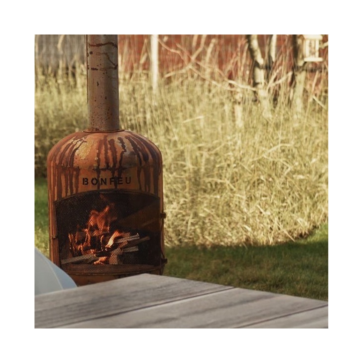Chimenea de Leña Exterior Bonbono Acero Óxido Óxido-14