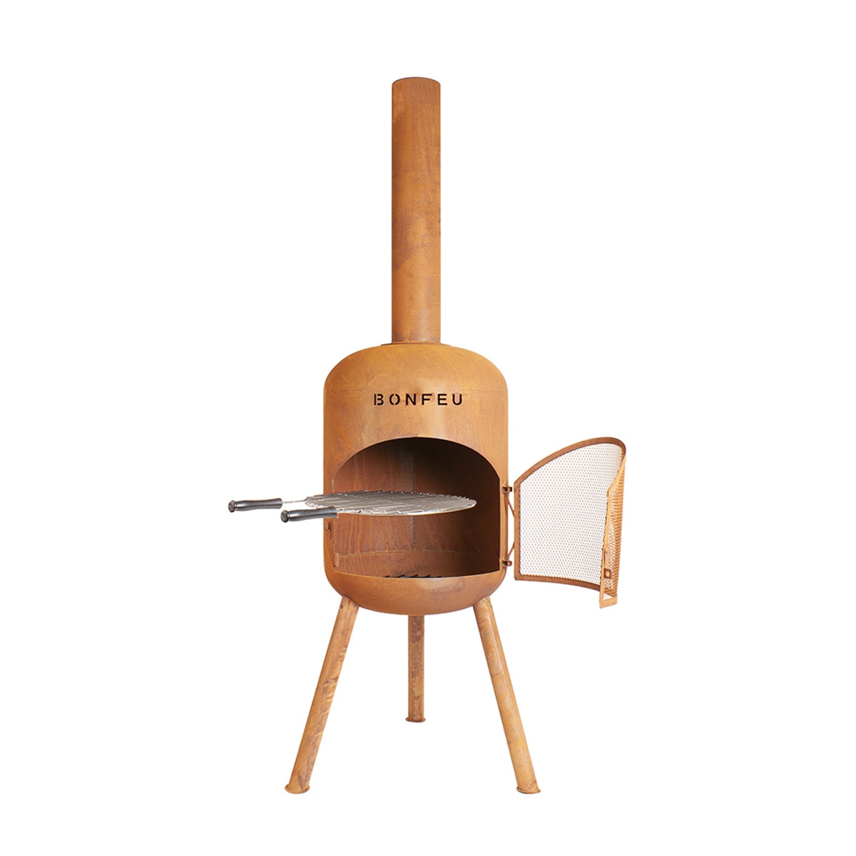 Chimenea de Leña Exterior Bonbono Acero Óxido Óxido-4