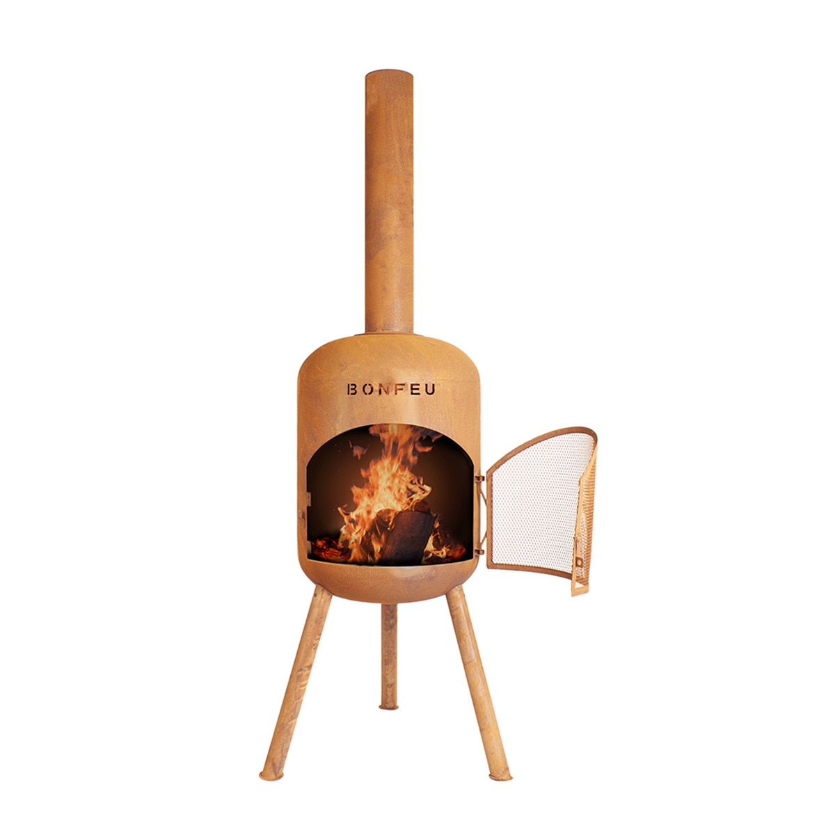 Chimenea de Leña Exterior Bonbono Acero Óxido Óxido-2