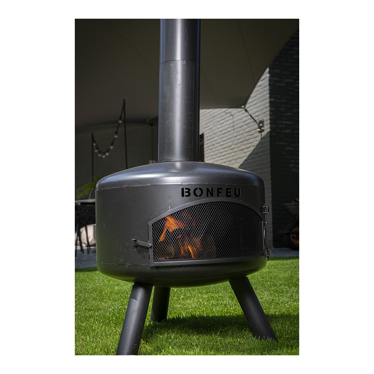 Chimenea de Leña Exterior BonGiro Negro-9