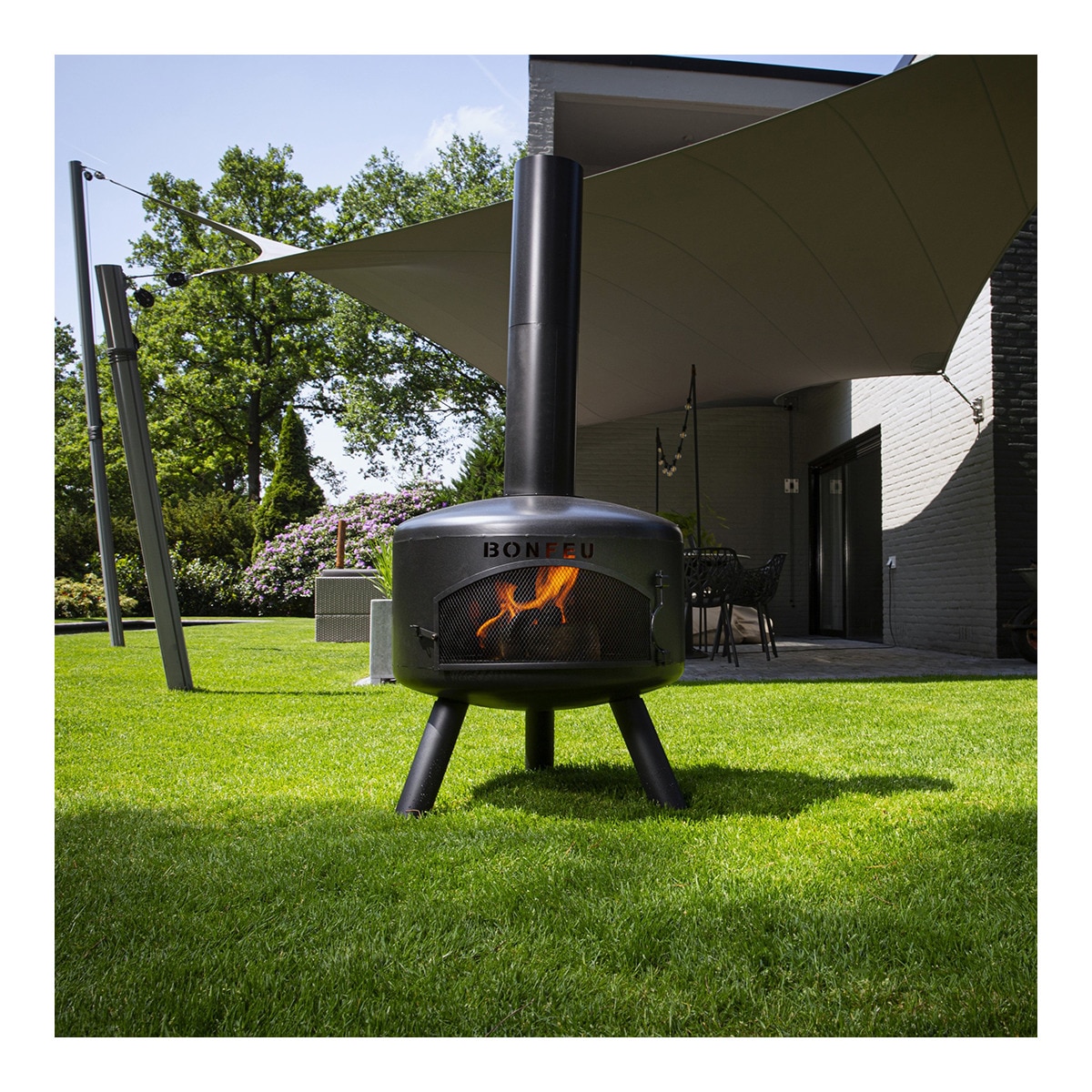 Chimenea de Leña Exterior BonGiro Negro-10