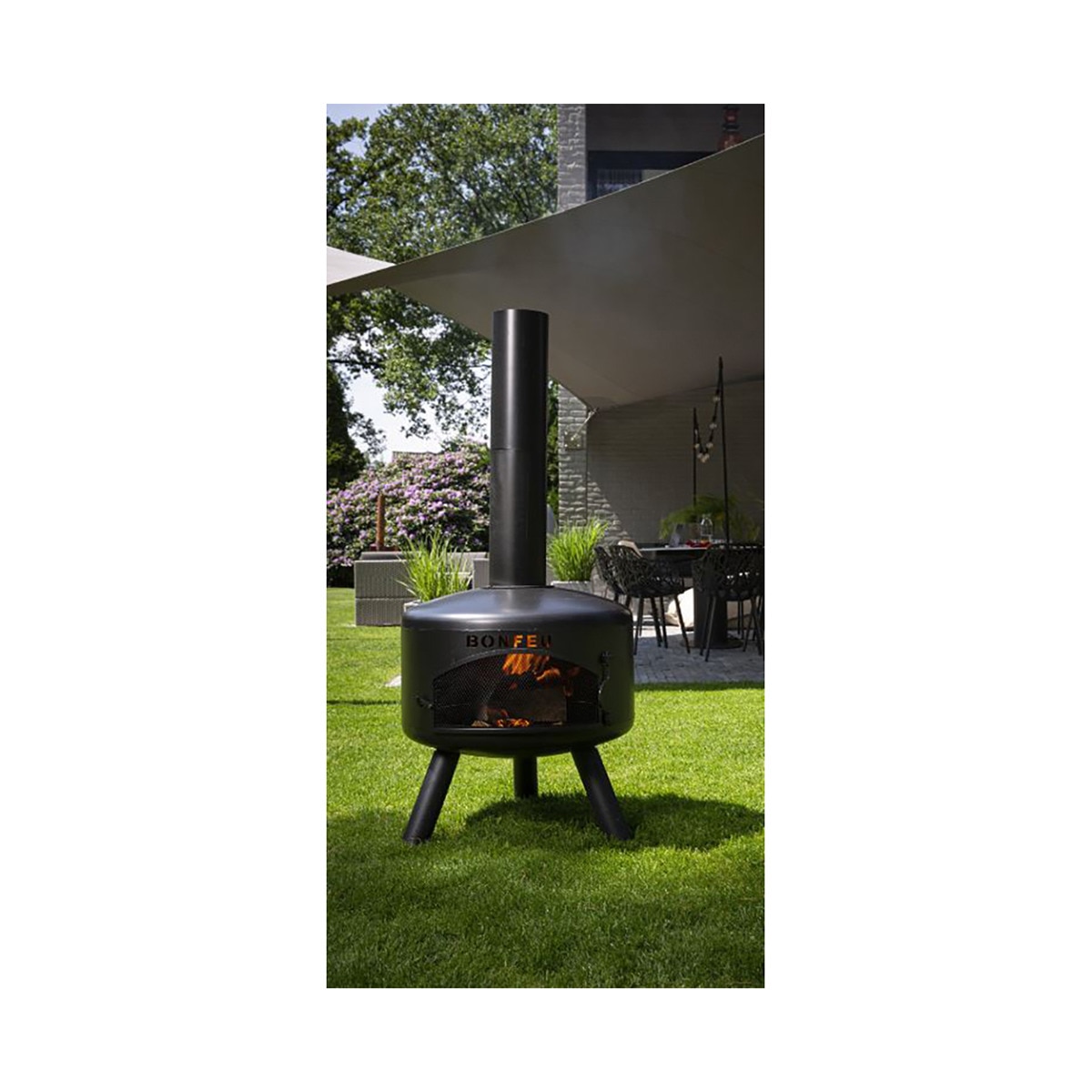 Chimenea de Leña Exterior BonGiro Negro-12
