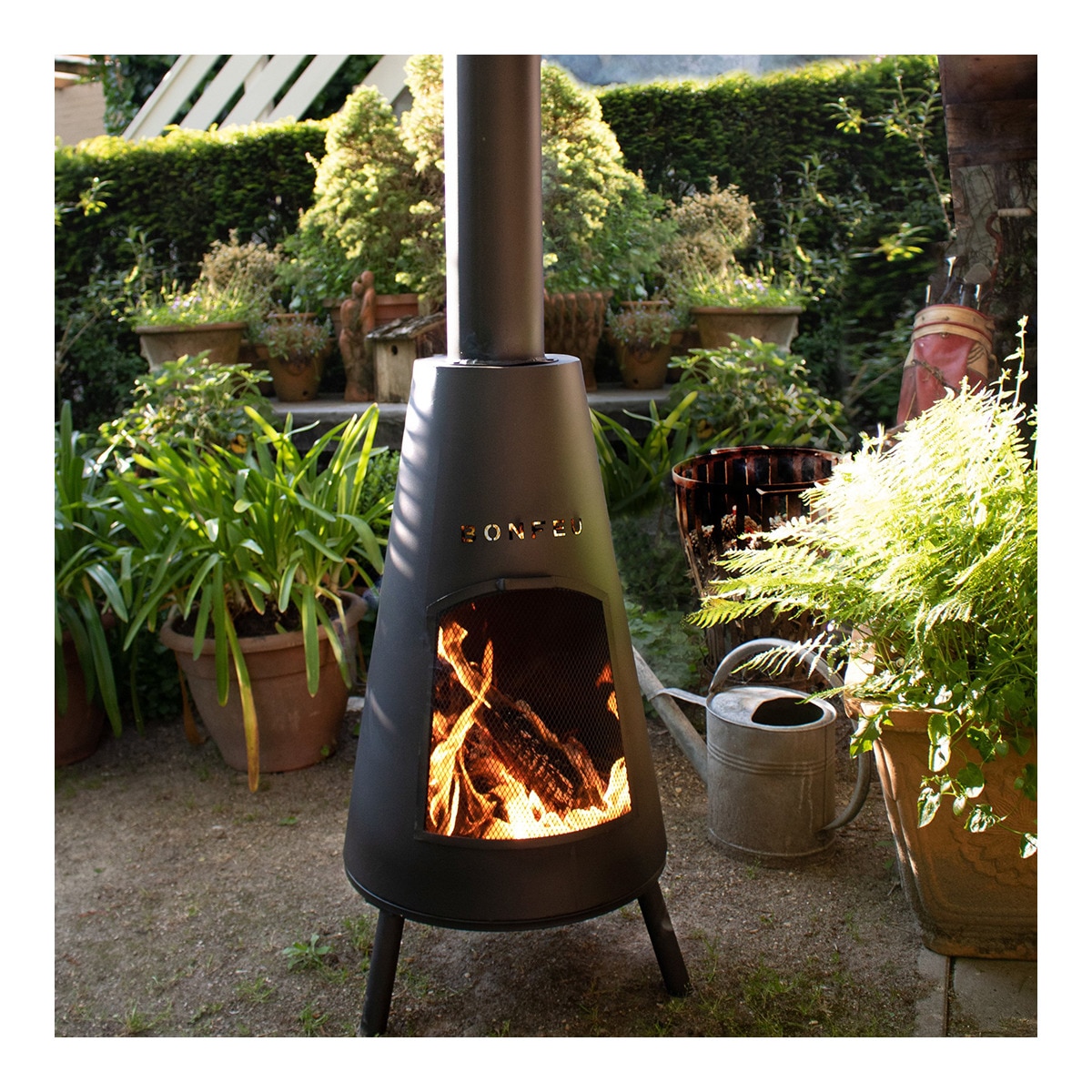 Chimenea de Leña Exterior BonPyra Negro-13
