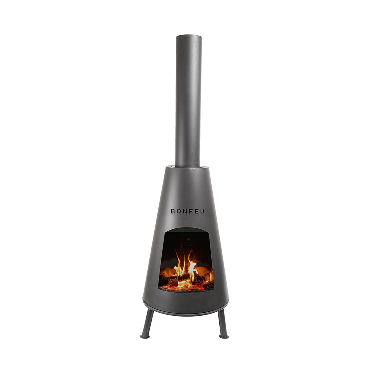 Chimenea de Leña Exterior BonPyra Negro-2