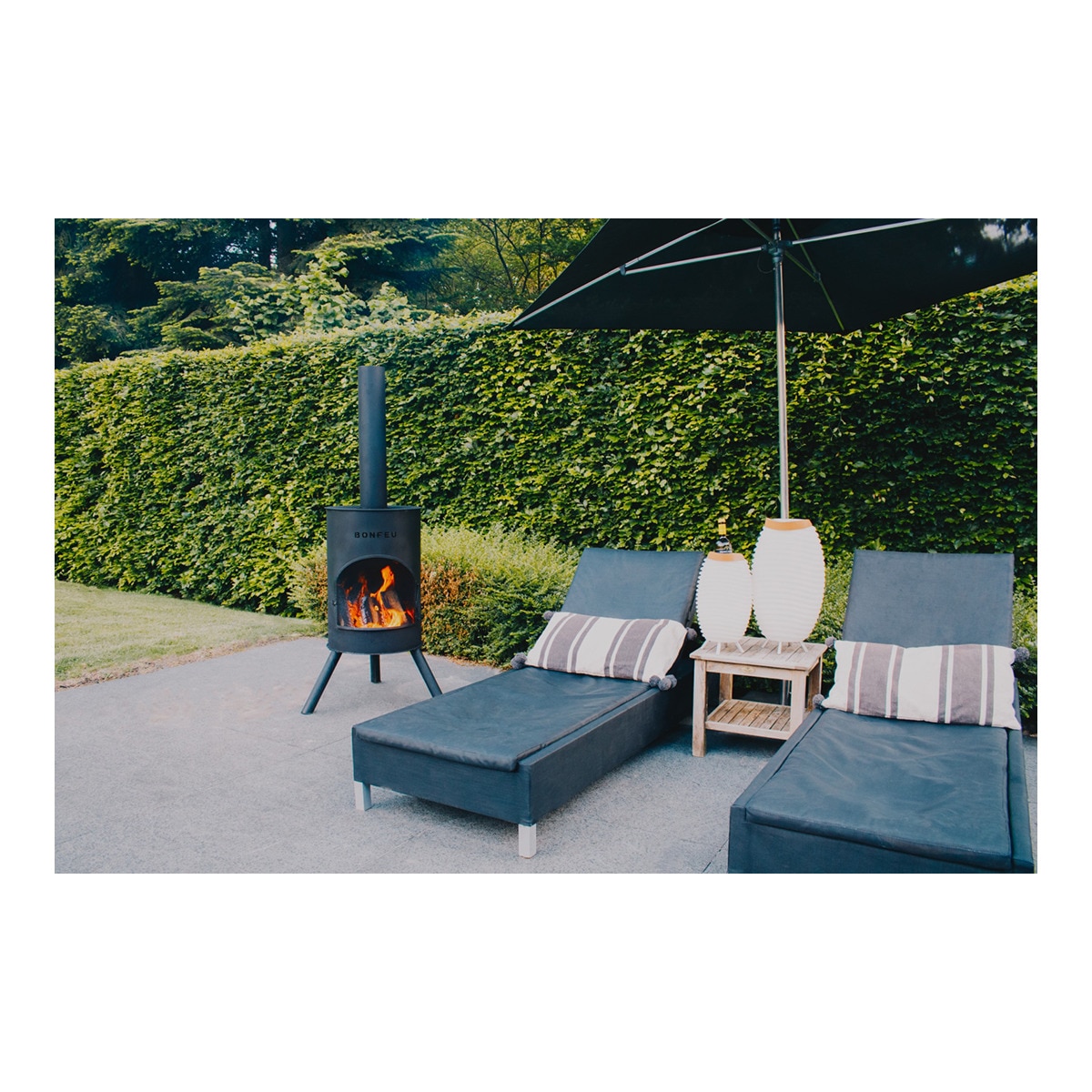 Chimenea de Leña Exterior Bonton 40 Black Negro-6