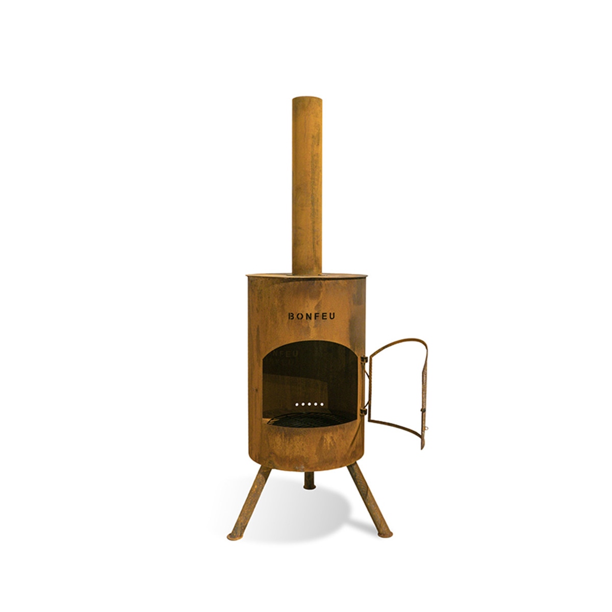 Chimenea de Leña Exterior Bonton 40 Corten Óxido-4