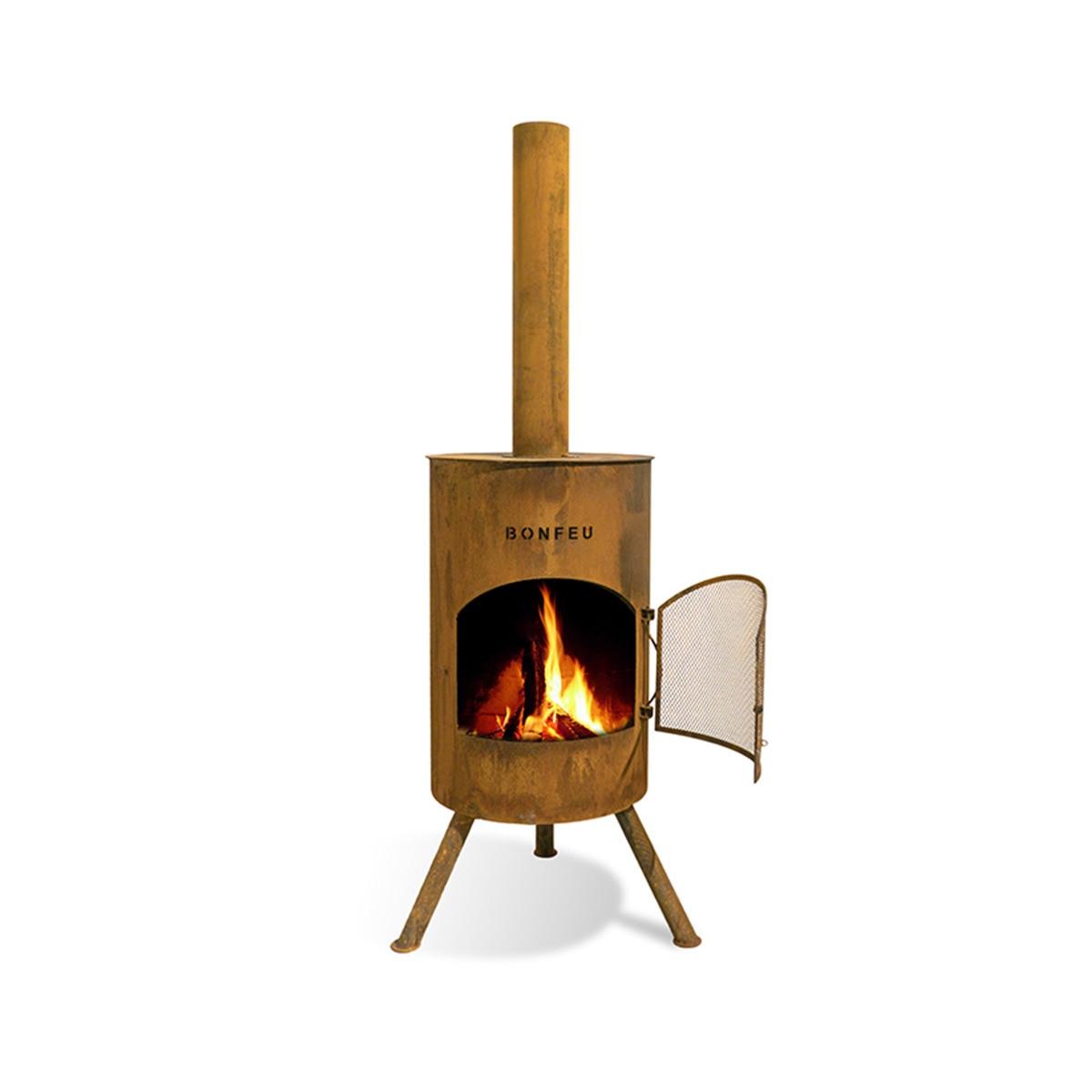 Chimenea de Leña Exterior Bonton 40 Corten Óxido-2