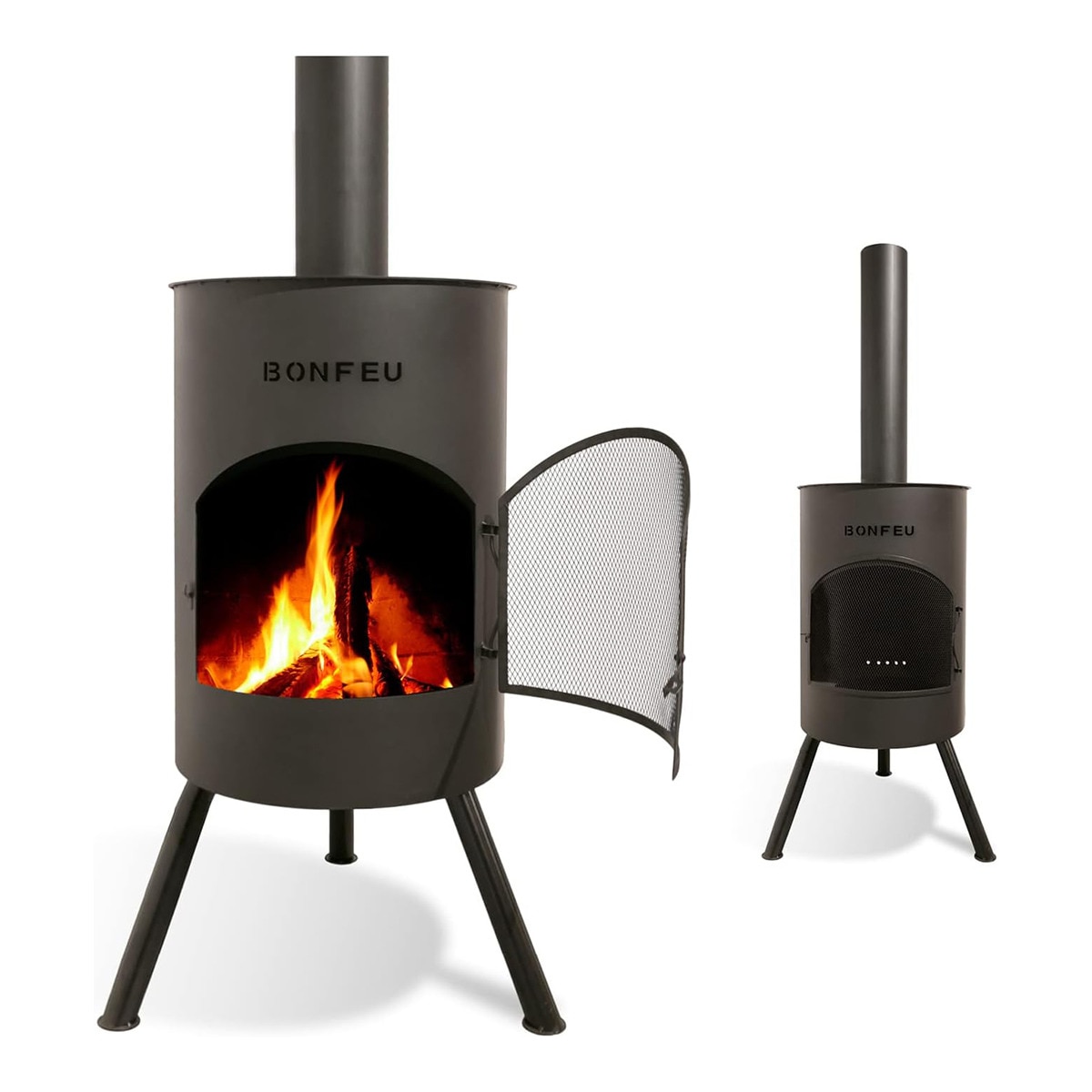 Chimenea de Leña Exterior Bonton 50 Black Negro-3