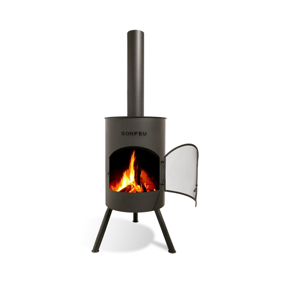Chimenea de Leña Exterior Bonton 50 Black Negro-2