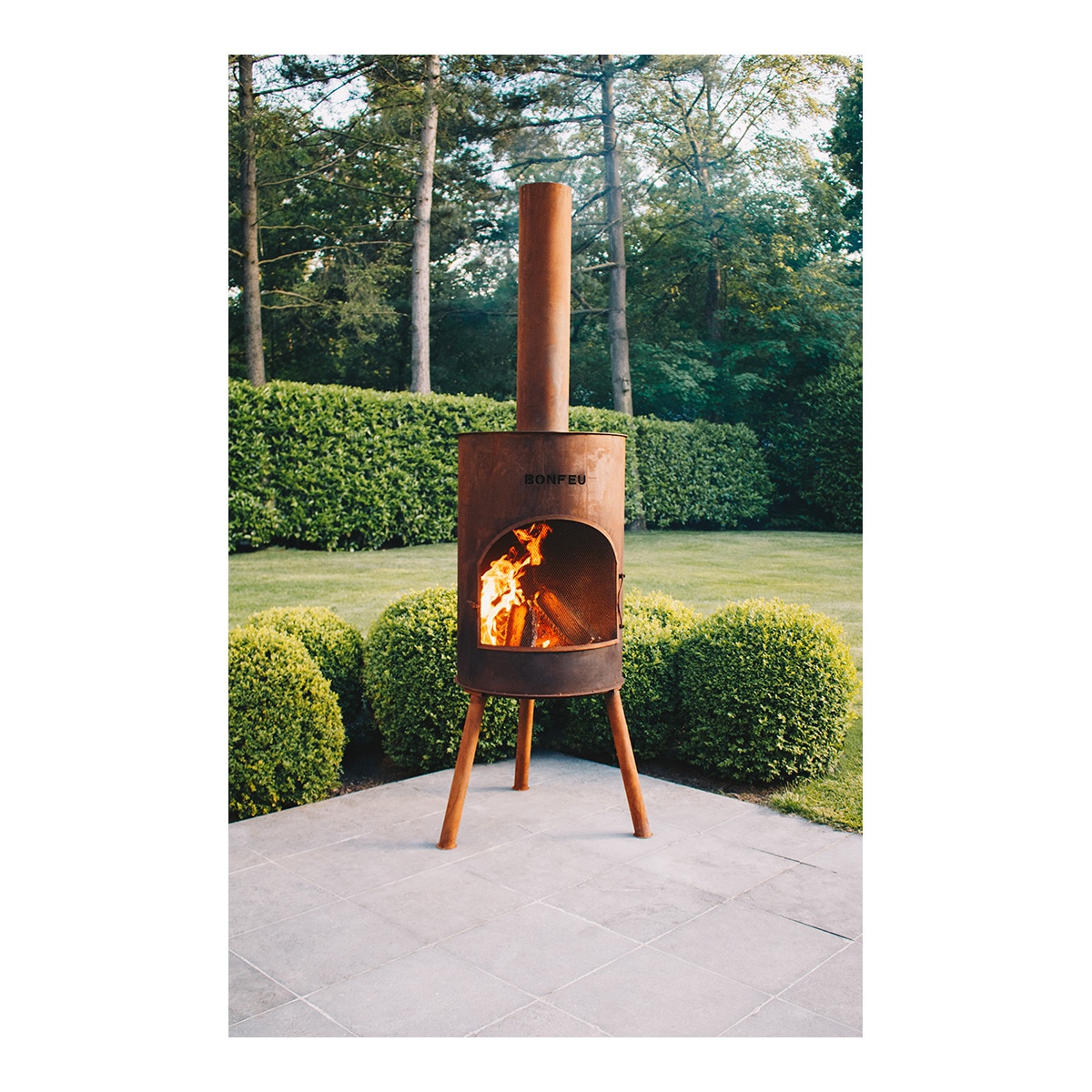 Chimenea de Leña Exterior Bonton 50 Corten Óxido-8