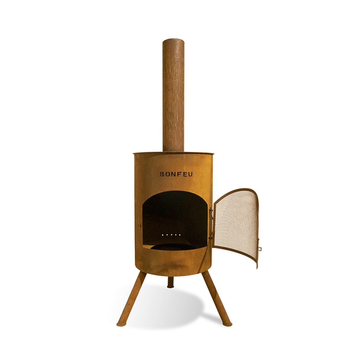 Chimenea de Leña Exterior Bonton 50 Corten Óxido-4