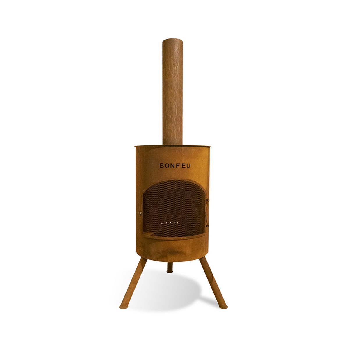 Chimenea de Leña Exterior Bonton 50 Corten Óxido-3