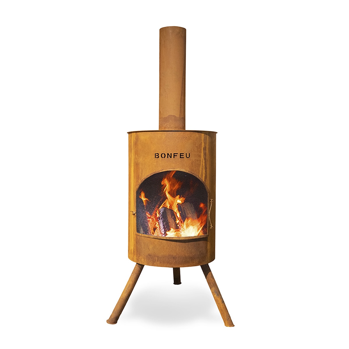 Chimenea de Leña Exterior Bonton 60 Corten Óxido-2