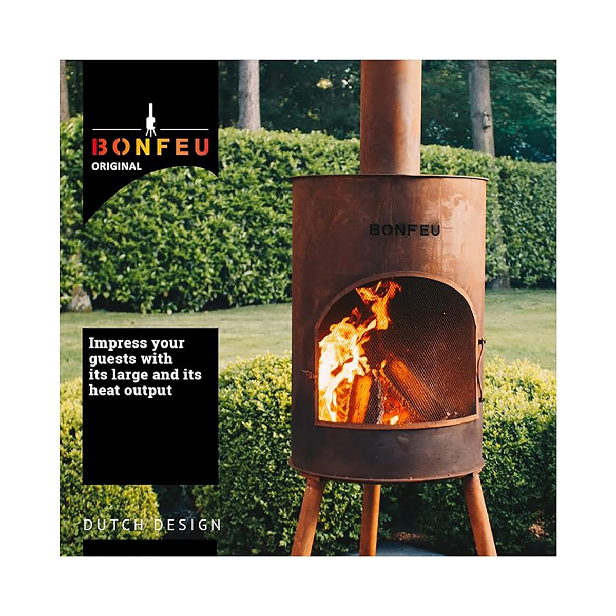 Chimenea de Leña Exterior Bonton 60 Corten Óxido-6