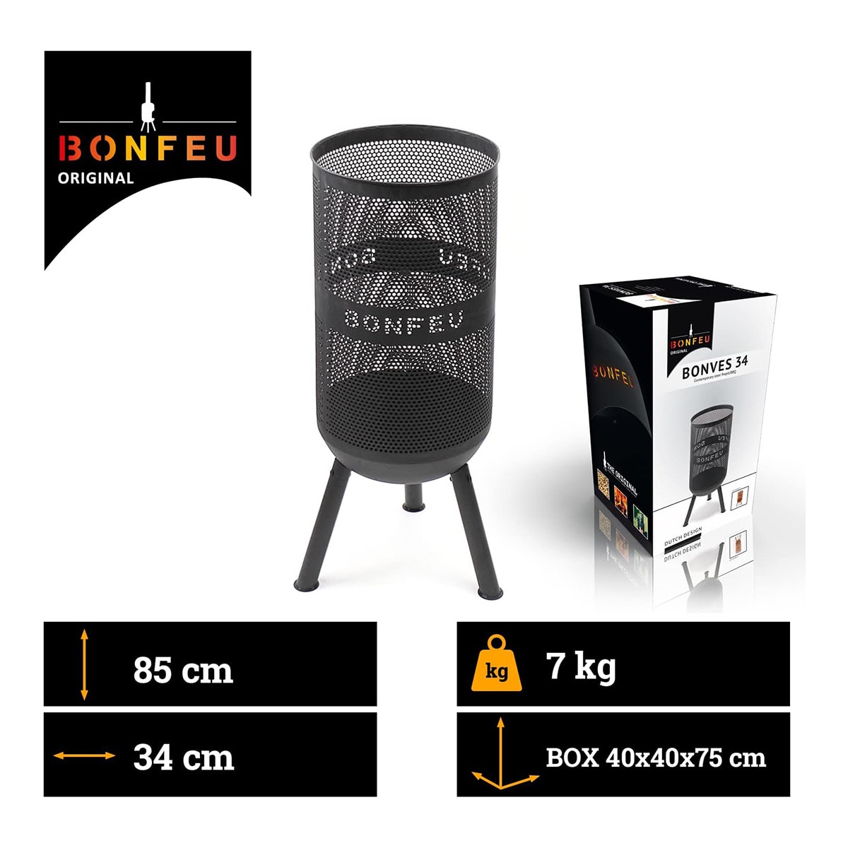 Chimenea de Leña Exterior Bonves 34 Negro-6