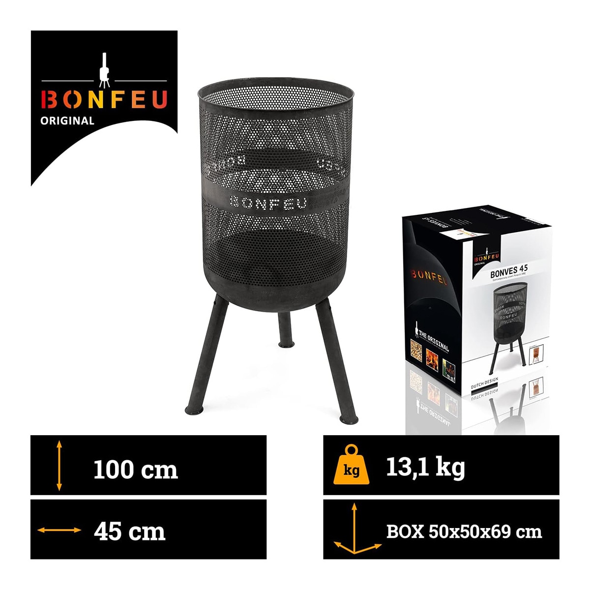 Chimenea de Leña Exterior Bonves 45 Negro-5