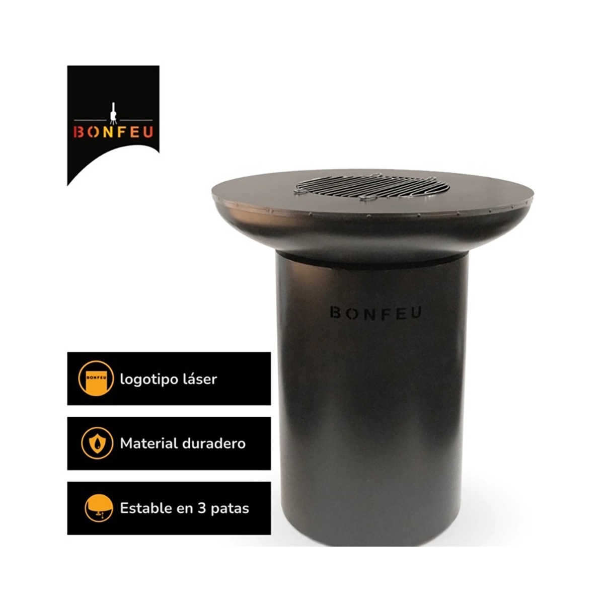 Chimenea de Leña Exterior Bonbiza Black Negro-5